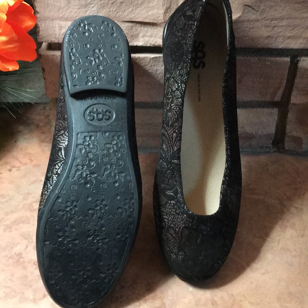 Beautiful stamped leather SAS flat size 10M - Picture 3 of 8